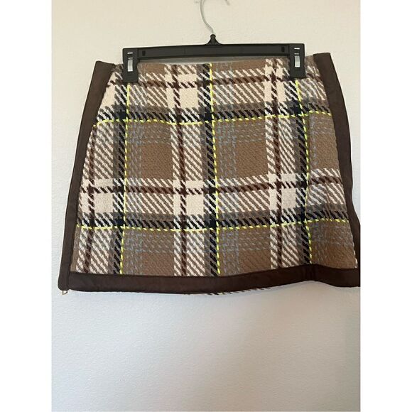 NWT -Le Superbe Quant Mini Skirt in London Brown Plaid - Picture 10 of 10